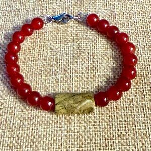 Chic Red and Brown Beaded Bracelet